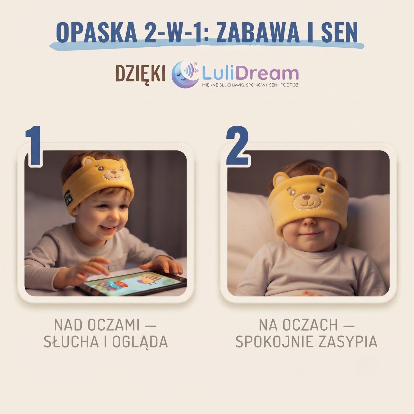 Opaska LuliDream ® - Spokojna podróż z dziećmi