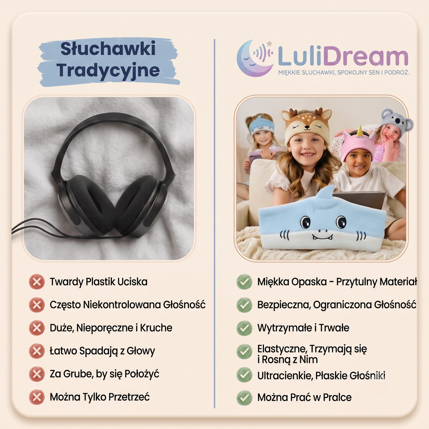 Opaska LuliDream ® - Spokojna podróż z dziećmi