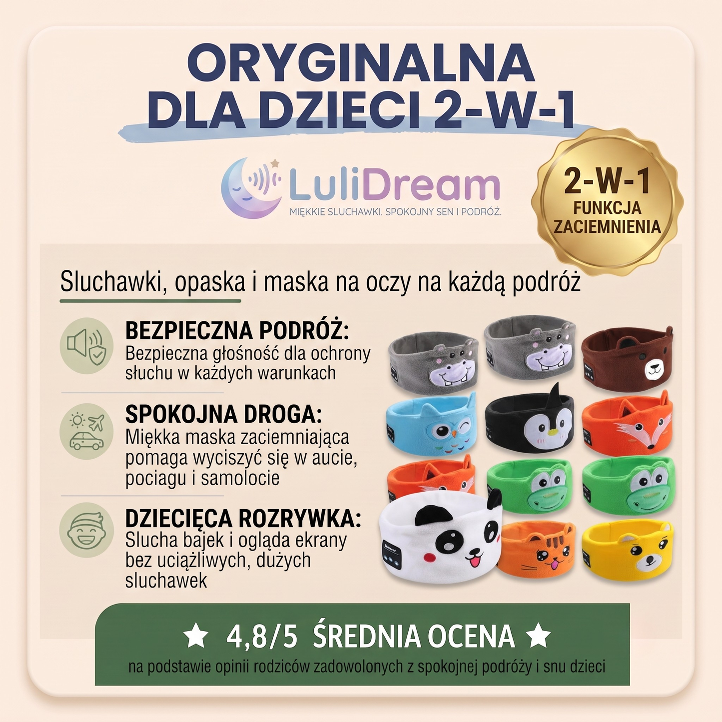 Opaska LuliDream ® - Spokojna podróż z dziećmi