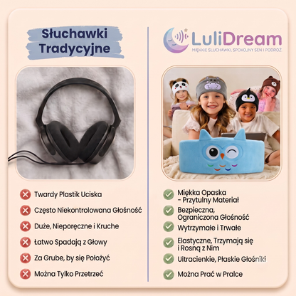 LuliDream ® - Miękka opaska ze słuchawkami dla dzieci