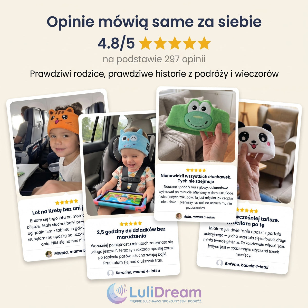 LuliDream ® - Miękka opaska ze słuchawkami dla dzieci